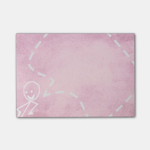 Post-it® Drôle rose de Chalboard de bâton de famille de