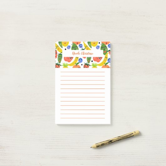 Post-it® Drôle Salade de fruits PERSONNALISER Bloc-notes IT (Sur un bureau)