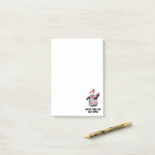 Post-it® Drôle Tie Dye Flamant rose Hippie