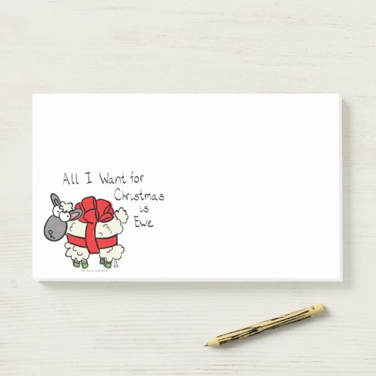 Post-it® Drôle Vacances Mignonne Mouton de Noël Carton (Sur un bureau)