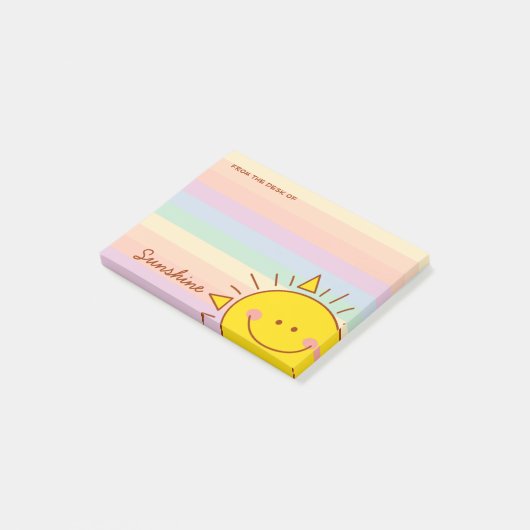 Post-it® Du bureau de Cute Little Rainbow Sunshine (Incliné)