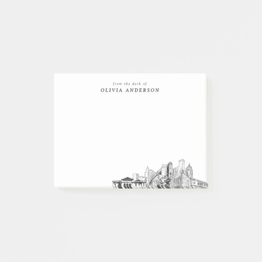 Post-it® Du bureau de Detroit Skyline Personnalisé (Devant)