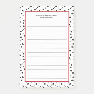 Post-it® Du bureau de la mascotte dalmatienne d'école de  