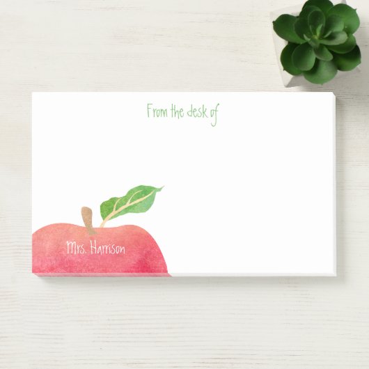 Post-it® Du bureau de l'aquarelle rouge Customized Apple (Bureau)