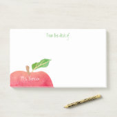 Post-it® Du bureau de l'aquarelle rouge Customized Apple (Sur un bureau)