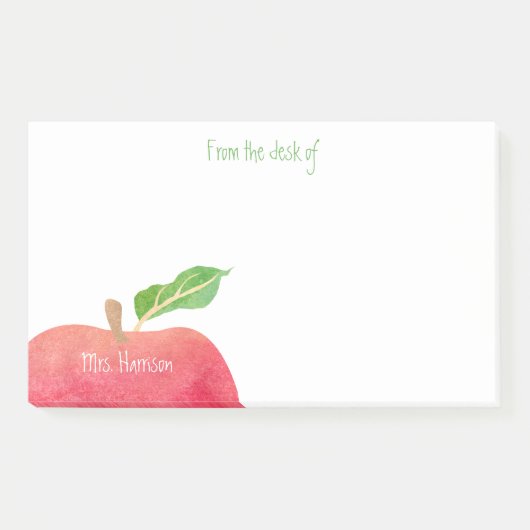Post-it® Du bureau de l'aquarelle rouge Customized Apple (Devant)
