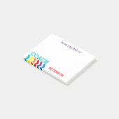 Post-it® Du bureau de l'arc-en-ciel féminin de Chevron (Incliné)