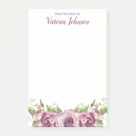 Post-it® Du bureau de Lavender Roses 4 x 6 (Devant)