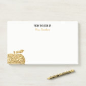 Post-it® Du bureau de l'or personnalisé par professeur (Sur un bureau)