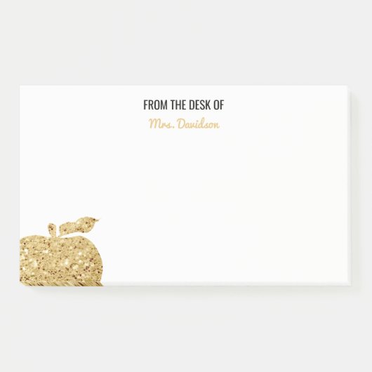 Post-it® Du bureau de l'or personnalisé par professeur (Devant)
