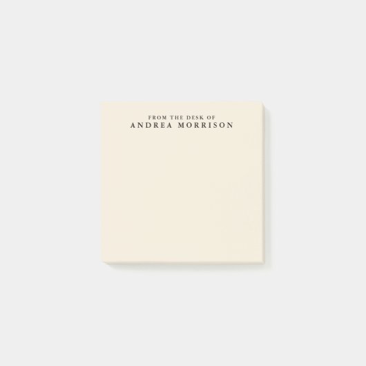 Post-it® Du Bureau De Monogram Eggshell Simple & Moderne (Devant)