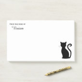 Post-it® Du Bureau De Nom Cute Black Cat Silhouette (Sur un bureau)