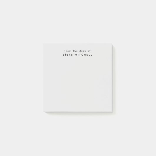 Post-it® Du bureau de Simple Monogram Grey (Devant)