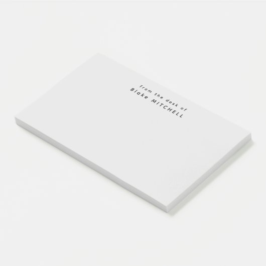 Post-it® Du bureau de Simple Monogram Grey (Incliné)