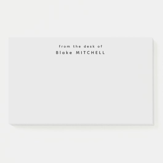 Post-it® Du bureau de Simple Monogram Grey (Devant)