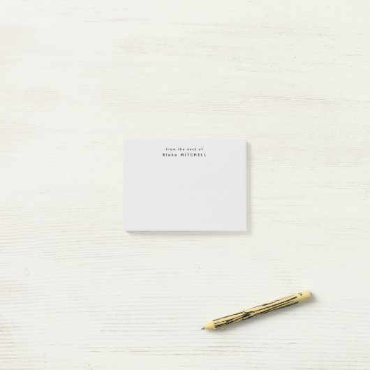 Post-it® Du bureau de Simple Monogram Grey (Sur un bureau)