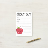 Post-it® Du bureau de votre professeur Happy Mail Apple (Sur un bureau)