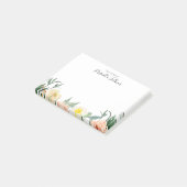 Post-it® Du Bureau Des Fleurs Aquarelles Roses Vierges (Incliné)