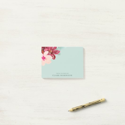 Post-it® Du Bureau Du Bouquet Aquarellé Branché (Sur un bureau)