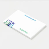 Post-it® Du bureau du car Chevron masculin simple (Incliné)