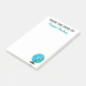 Post-it® Du bureau du globe principal d'aquarelle d'école (Incliné)