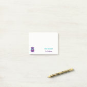 Post-it® Du bureau du hibou de professeur personnalisé (Sur un bureau)