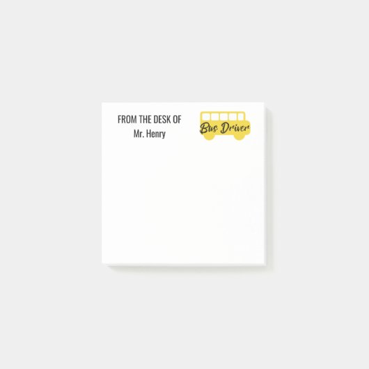 Post-it® Du bureau du jaune personnalisé de chauffeur de (Devant)