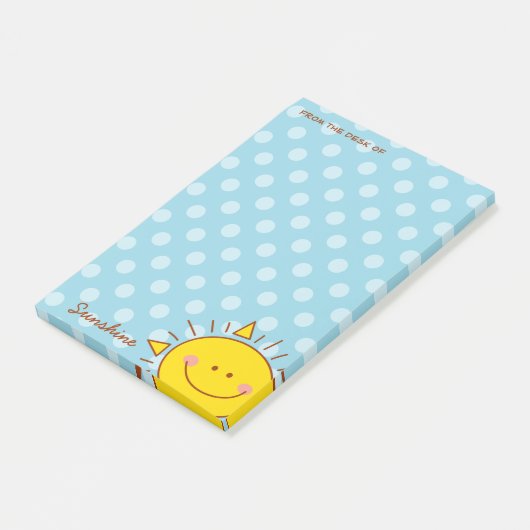 Post-it® Du bureau du mignon petit joyeux Doodle soleil (Incliné)