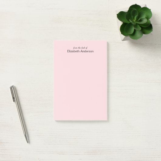 Post-it® Du bureau du Modèle Pale Rose et Black Name (Bureau)