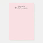 Post-it® Du bureau du Modèle Pale Rose et Black Name (Devant)
