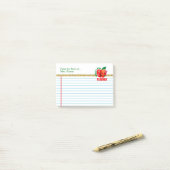 Post-it® Du bureau du rouge Apple du professeur | (Sur un bureau)