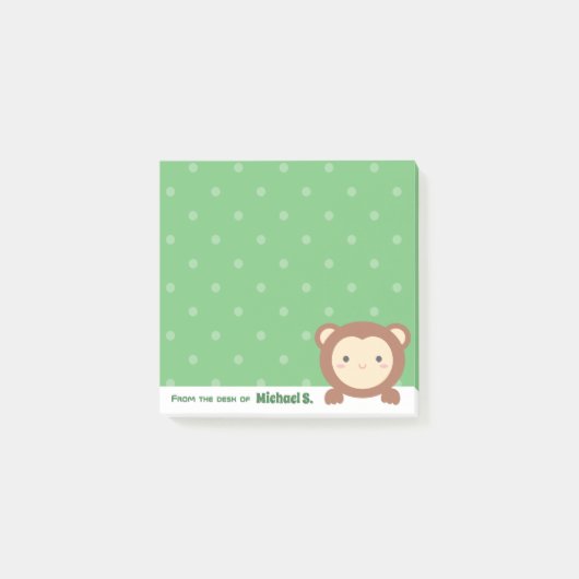 Post-it® Du bureau du singe caricaturiste de Cute Kawaii (Devant)