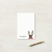 Post-it® Dusky Red Orange Français Bulldog Trainer (Sur un bureau)