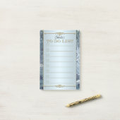 Post-it® Dusty Blue Elegant To Do List Post It Notes (Sur un bureau)