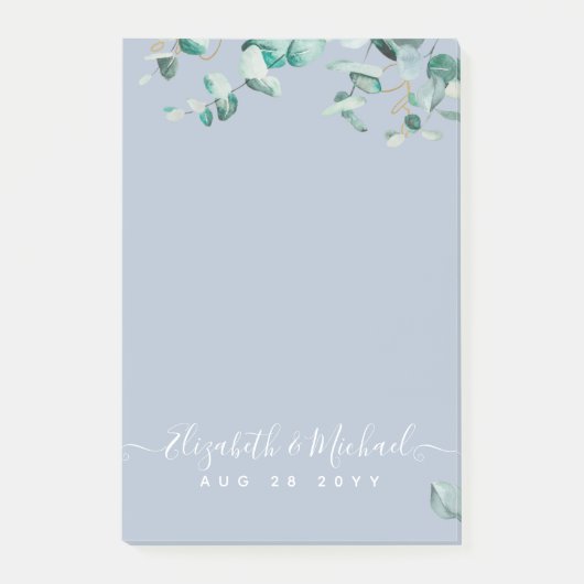 Post-it® Dusty Blue Eucalyptus Green Planning MARIAGE (Devant)