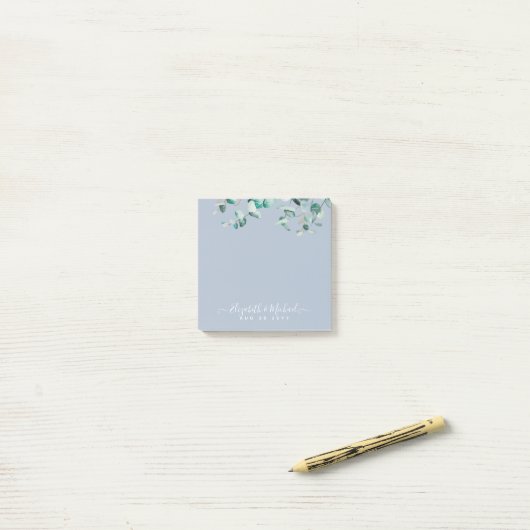 Post-it® Dusty Blue Eucalyptus Green Planning MARIAGE (Sur un bureau)