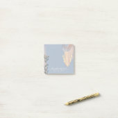 Post-it® Dusty Blue Peach Boho Mariage (Sur un bureau)