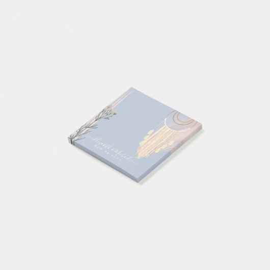 Post-it® Dusty Blue Peach Boho Mariage (Incliné)