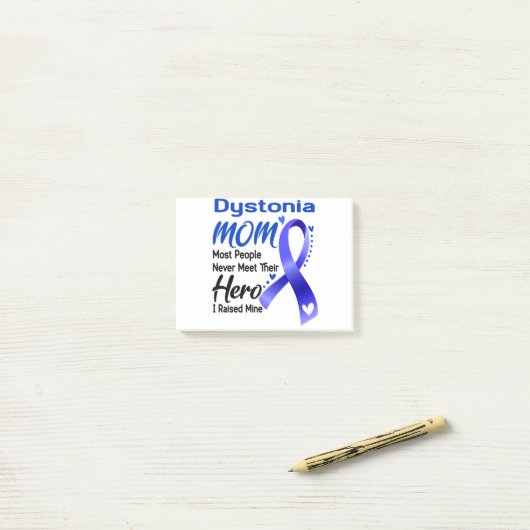 Post-it® Dystonia Sensibilisation Mois Ribbon Cadeaux (Sur un bureau)