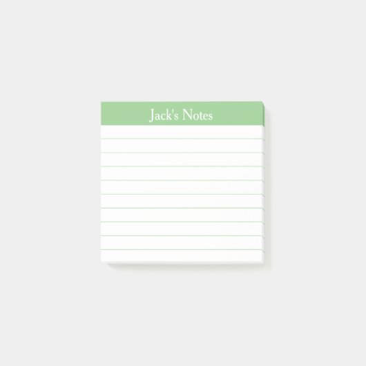 Post-it® Easy Read Classic Sage Green Lined Personalized (Devant)