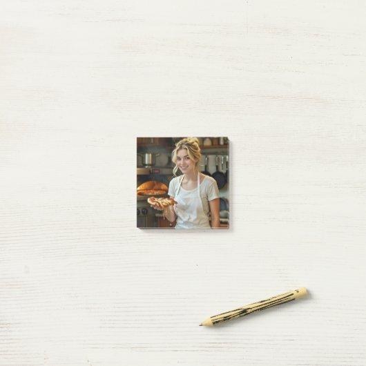 Post-it® Eating Pizza Photo Personalize Customize (Sur un bureau)