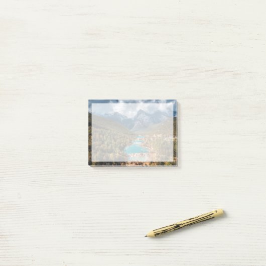 Post-it® Eau | Blue Moon Lake, Chine (Sur un bureau)