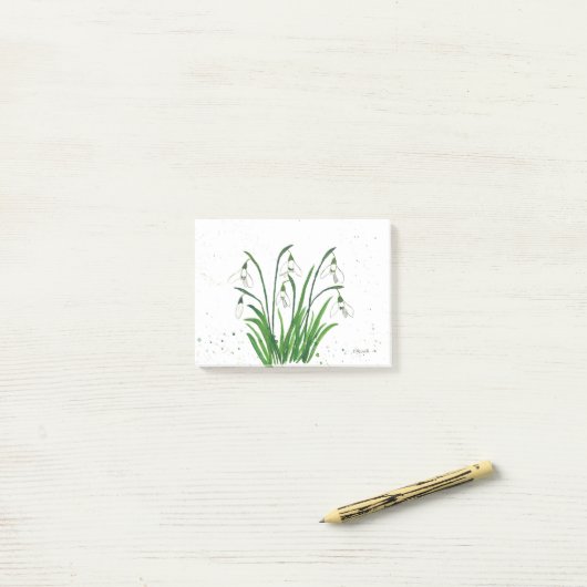 Post-it® Eaux de fleurs blanches (Sur un bureau)