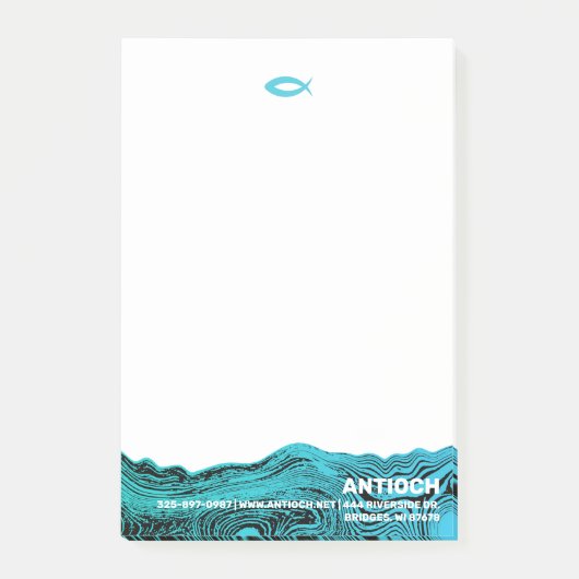 Post-it® Eaux ondulées Jésus Poisson (Devant)