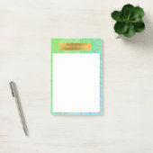 Post-it® Écailles de sirène dorées Paillettes Turquoise sar (Bureau)