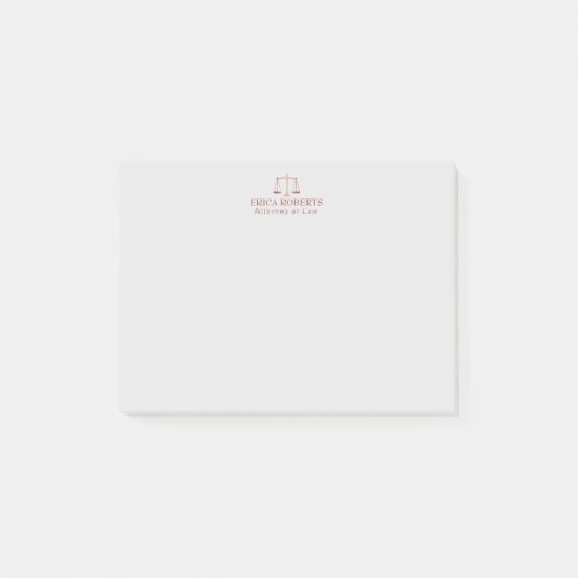 Post-it® Échelle rose d'or d'avocat d'avocat de justice (Devant)