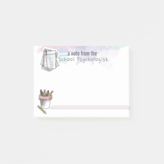Post-it® Éclaboussure de post-it de psychologue d'école (Devant)