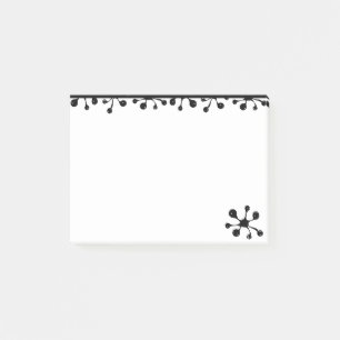 Post-it® Éclaboussure noire artistique moderne sur fond bla