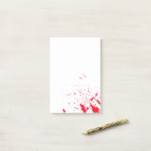 Post-it® Éclaboussure rouge de sang (Sur un bureau)