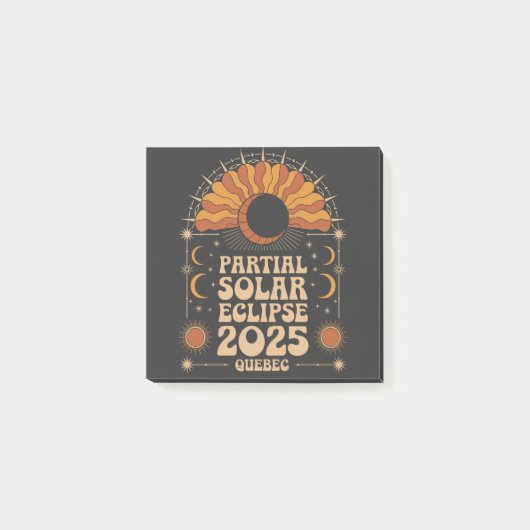 Post-it® Éclipse solaire partielle 2025 Québec Canada (Devant)